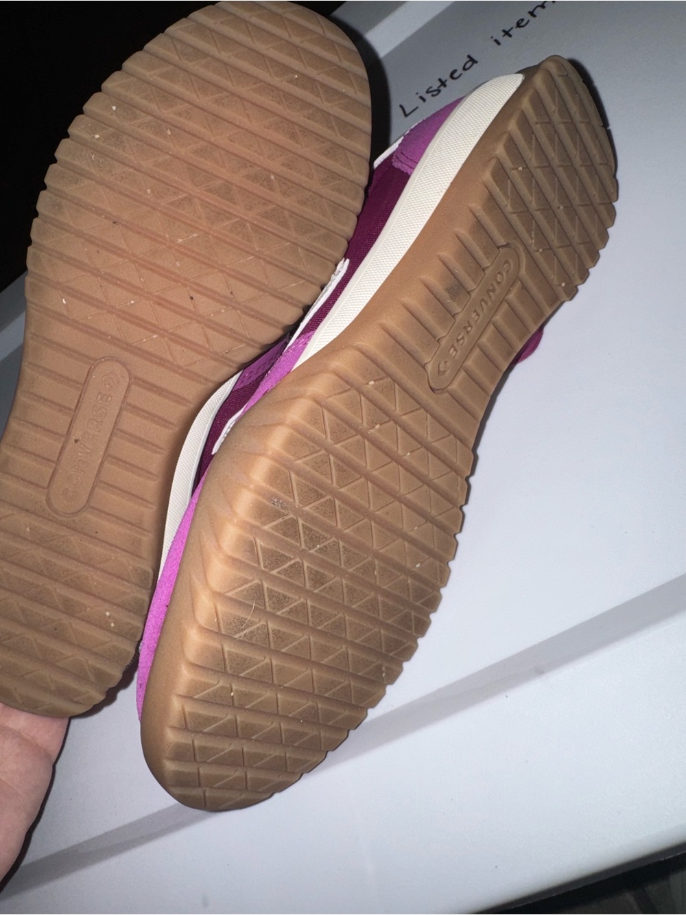 Converse Women’s Purple Suede Low-Top Sneakers - Picture 3 of 5